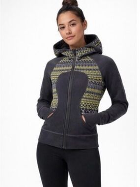 Vintage Lululemon Scuba Hoodie Special Edition Fair Isle Gray & Yellow